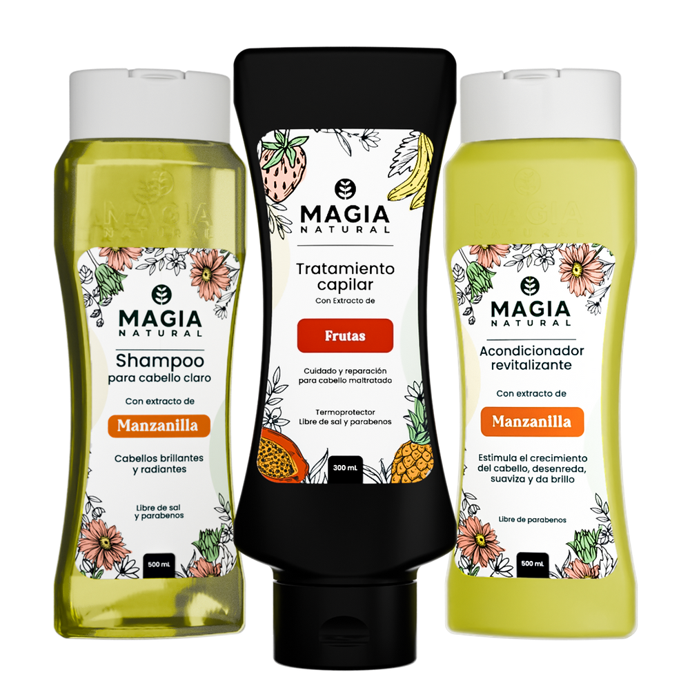 Kit de Termoprotección Hidratante Capilar con Manzanilla, Miel y Frutas