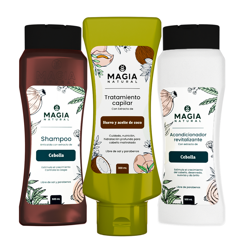 Kit de Nutrición Intensiva Capilar con Cebolla, Cannabis y Huevo