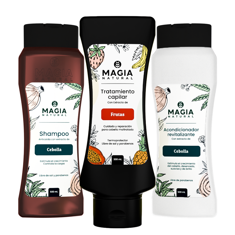 Kit de Termoprotección Hidratante Capilar con Cebolla, Cannabis y Frutas