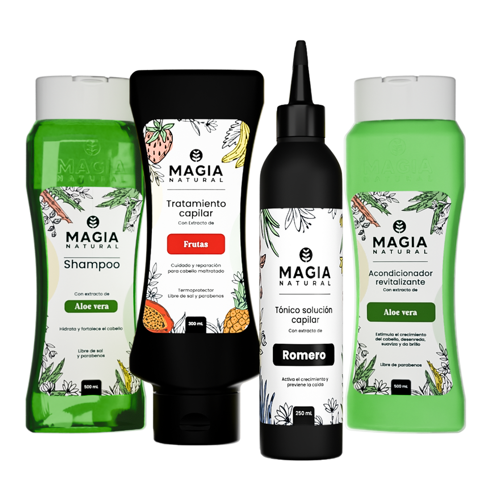 Kit de Hidratación y Crecimiento Capilar con Aloe Vera y Frutas