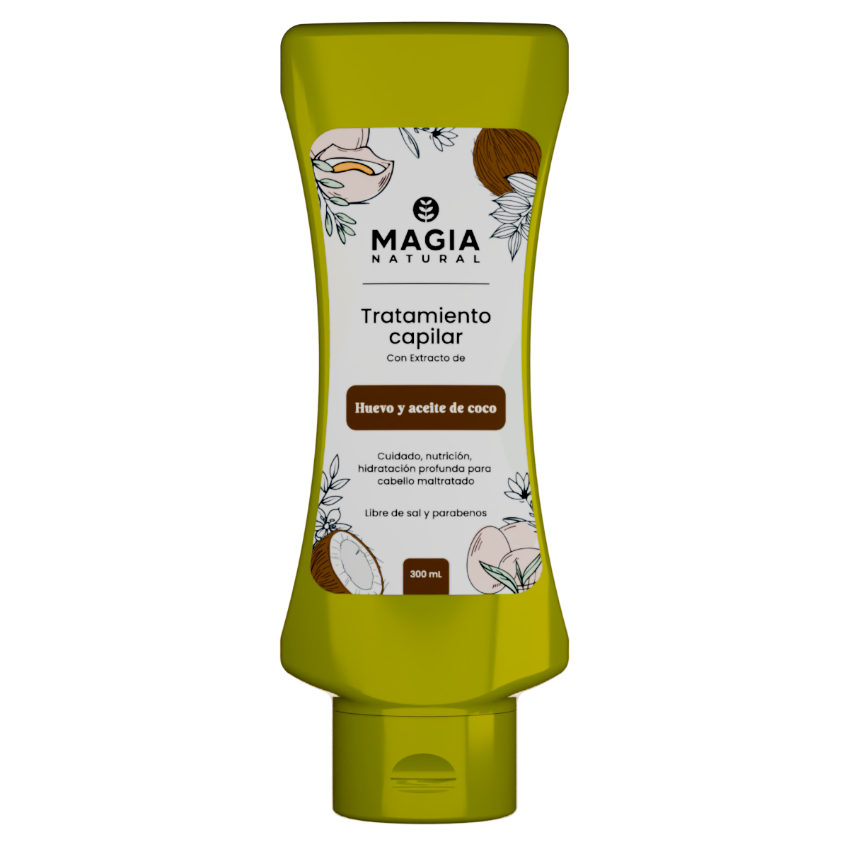 TRATAMIENTO DE HUEVO Y ACEITE DE COCO 300ml